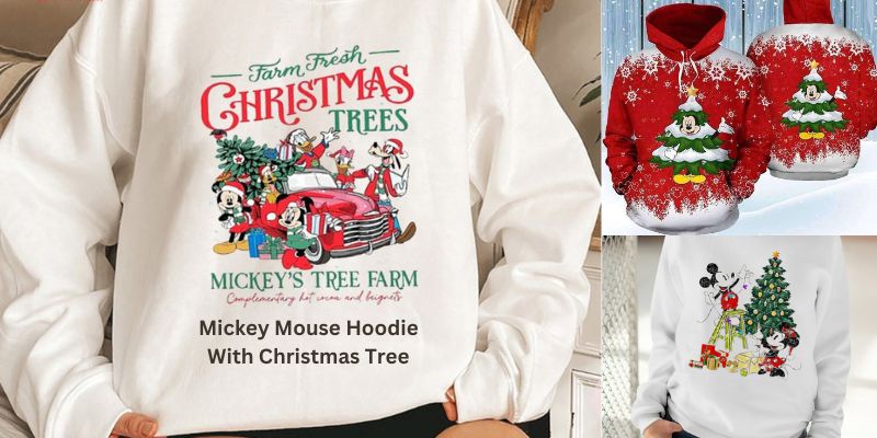 Mickey Mouse Hoodie With Christmas Tree