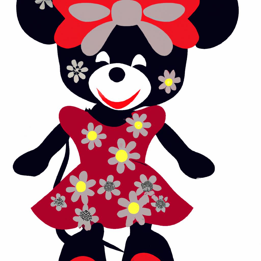 Bring some floral elegance to your designs with this full body Minnie Mouse SVG