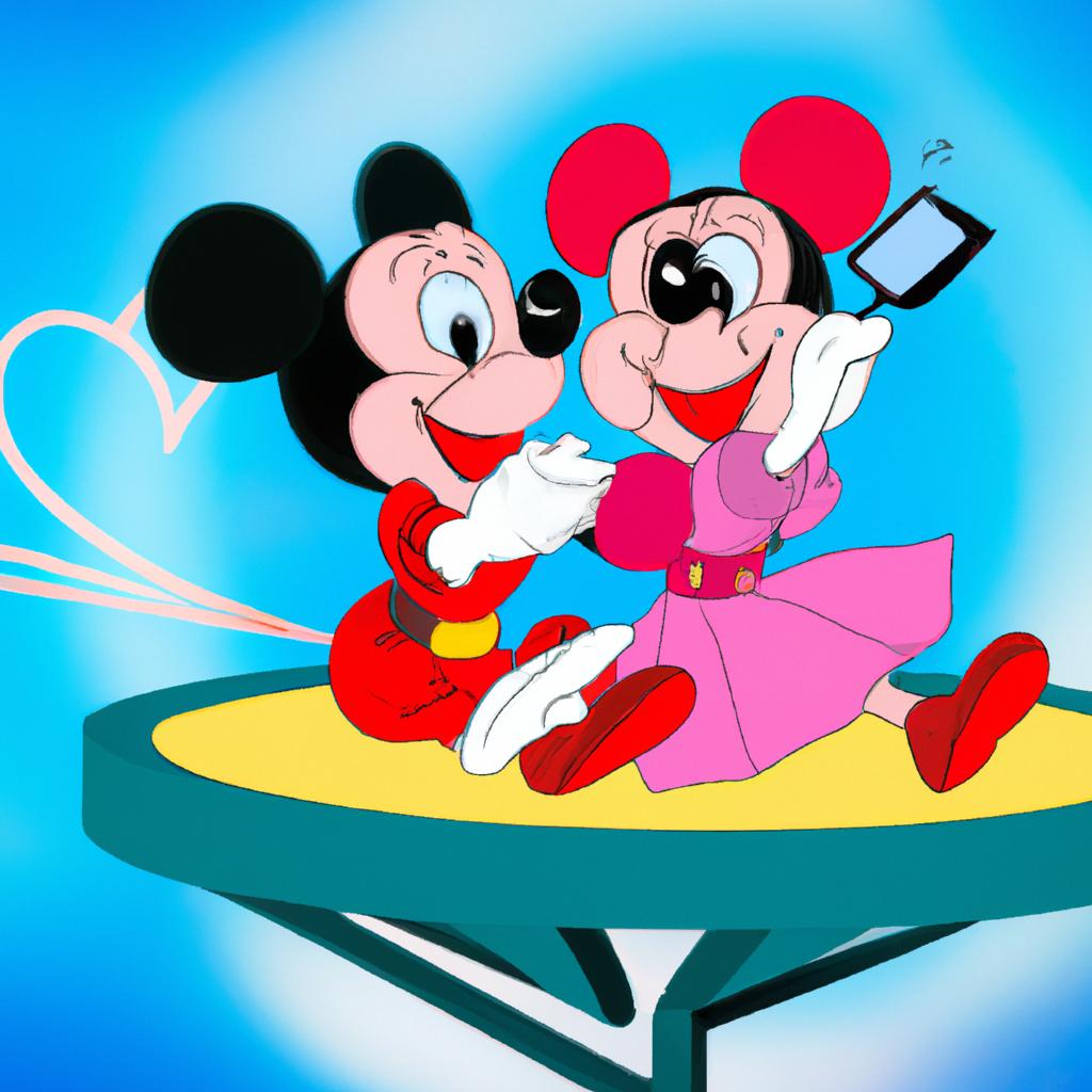 Mickey and Minnie share a romantic moment on WCO TV