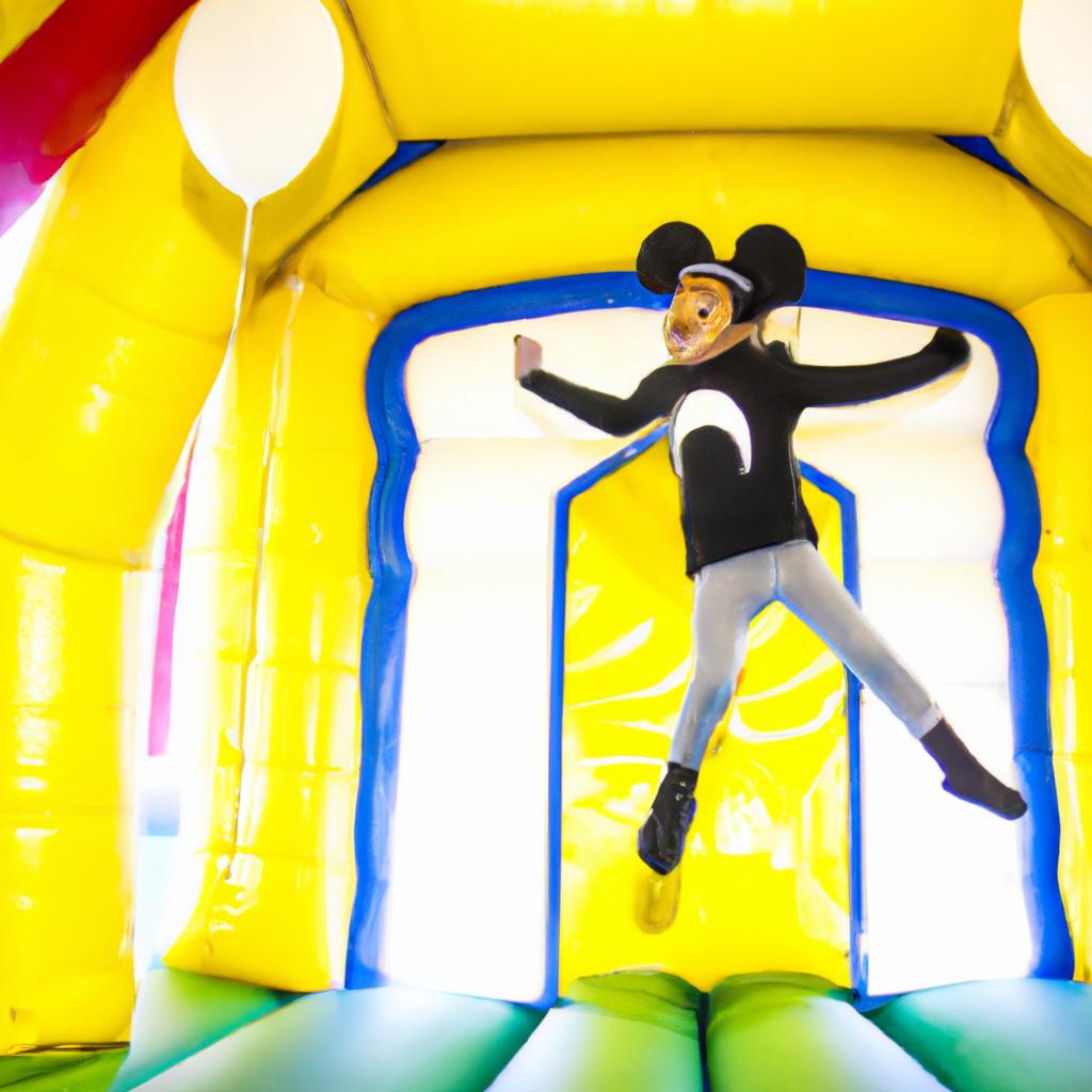 The Mickey Mouse bounce house rental was the highlight of this birthday party!