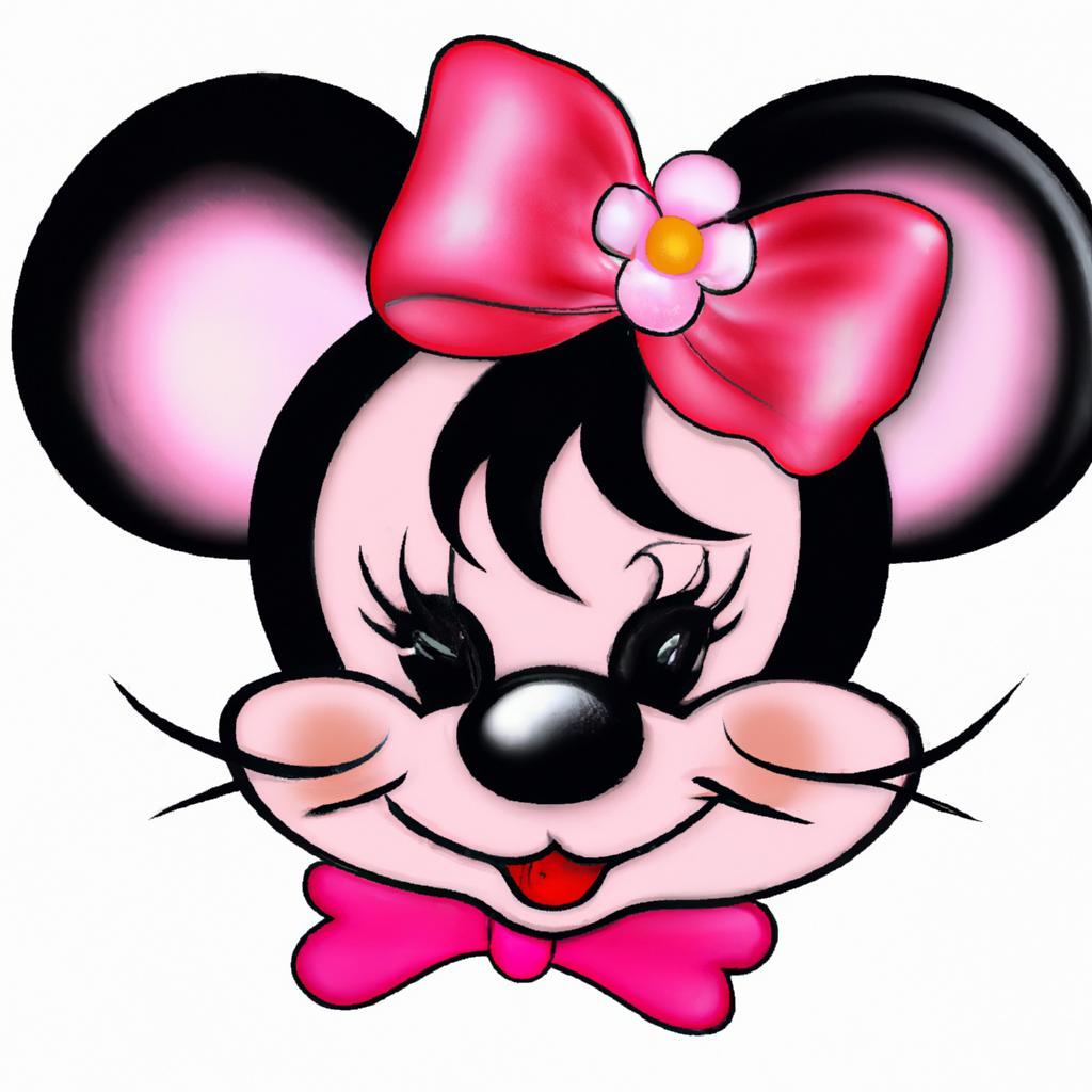 Minnie Mouse looking cute with a rosa PNG bow in her hair