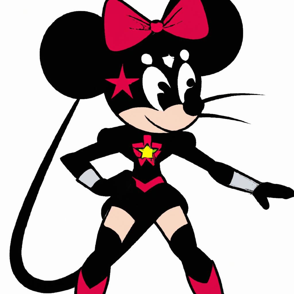 Unleash your inner superhero with this full body Minnie Mouse SVG design