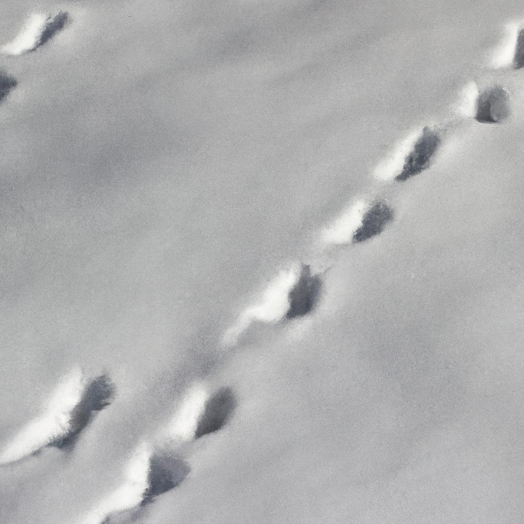 A detailed look at mouse tracks in snow.