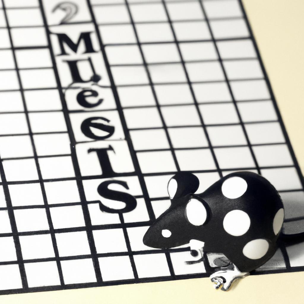 The mouse figurine seems to be resting on the puzzle as if helping to solve it