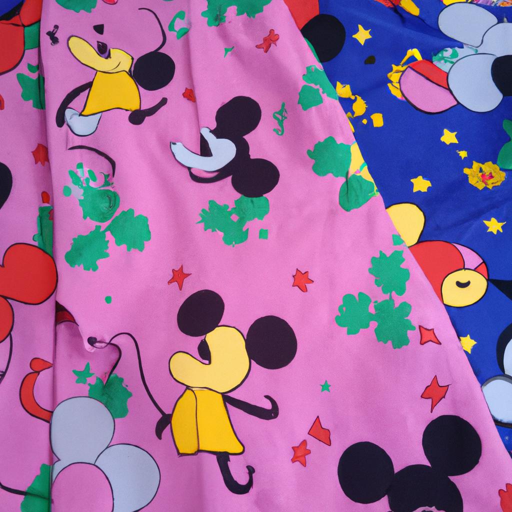 Make adorable outfits for your little ones with this vibrant Mickey Mouse fabric