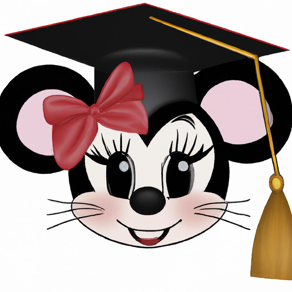 Celebrate your graduation with a customized Minnie Mouse head clipart