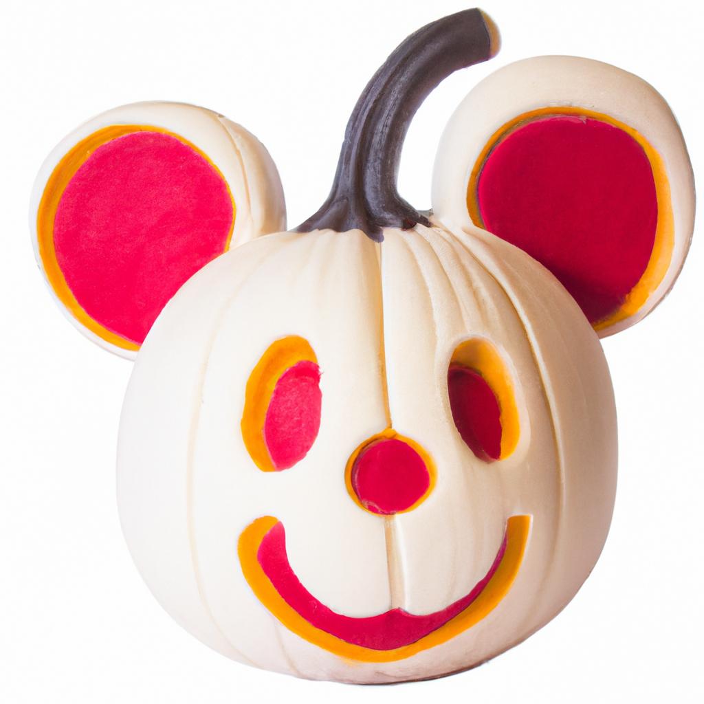A Disney-inspired Mickey Mouse pumpkin carving that is perfect for Halloween