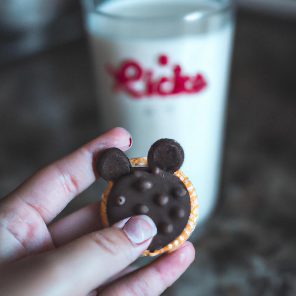 Dunk your Minnie Mouse Oreo cookies in a glass of milk for the perfect snack combination