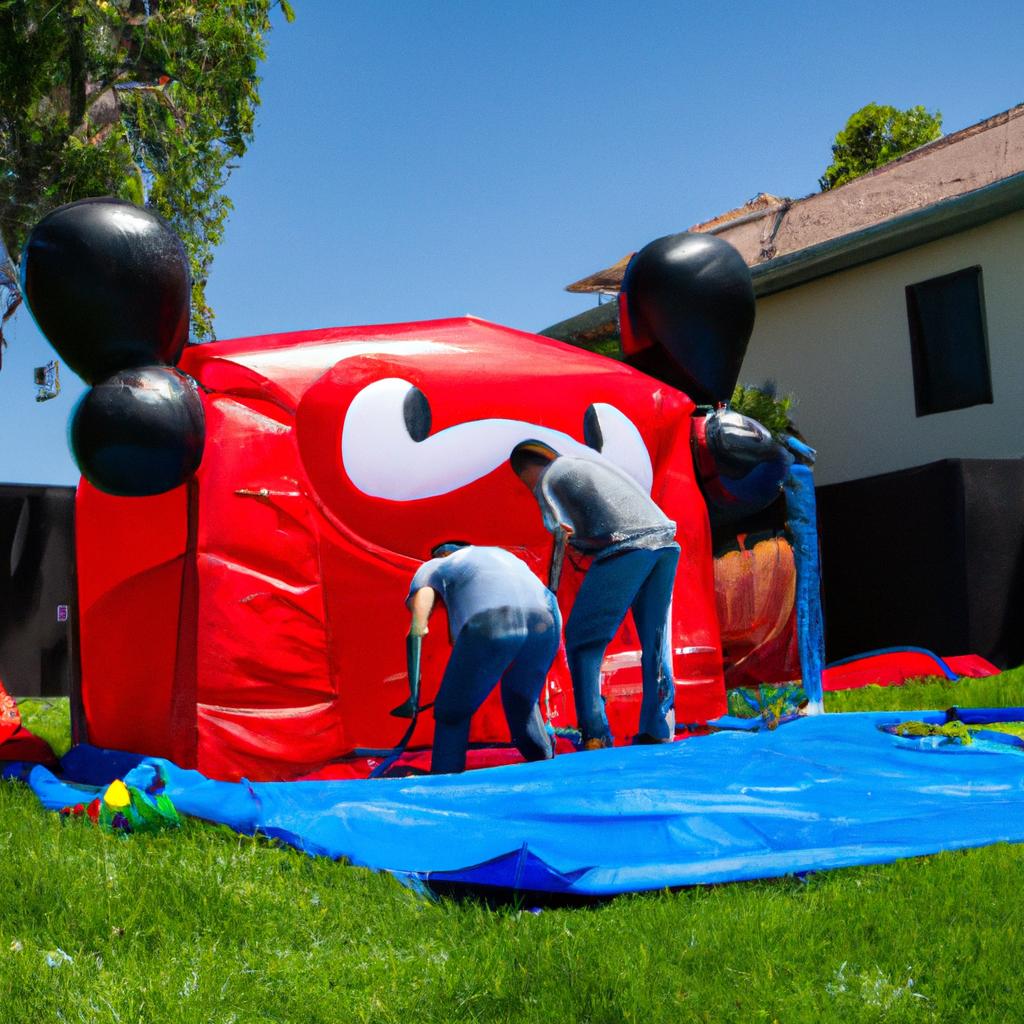 Putting together the perfect backyard play area with a Mickey Mouse bounce house