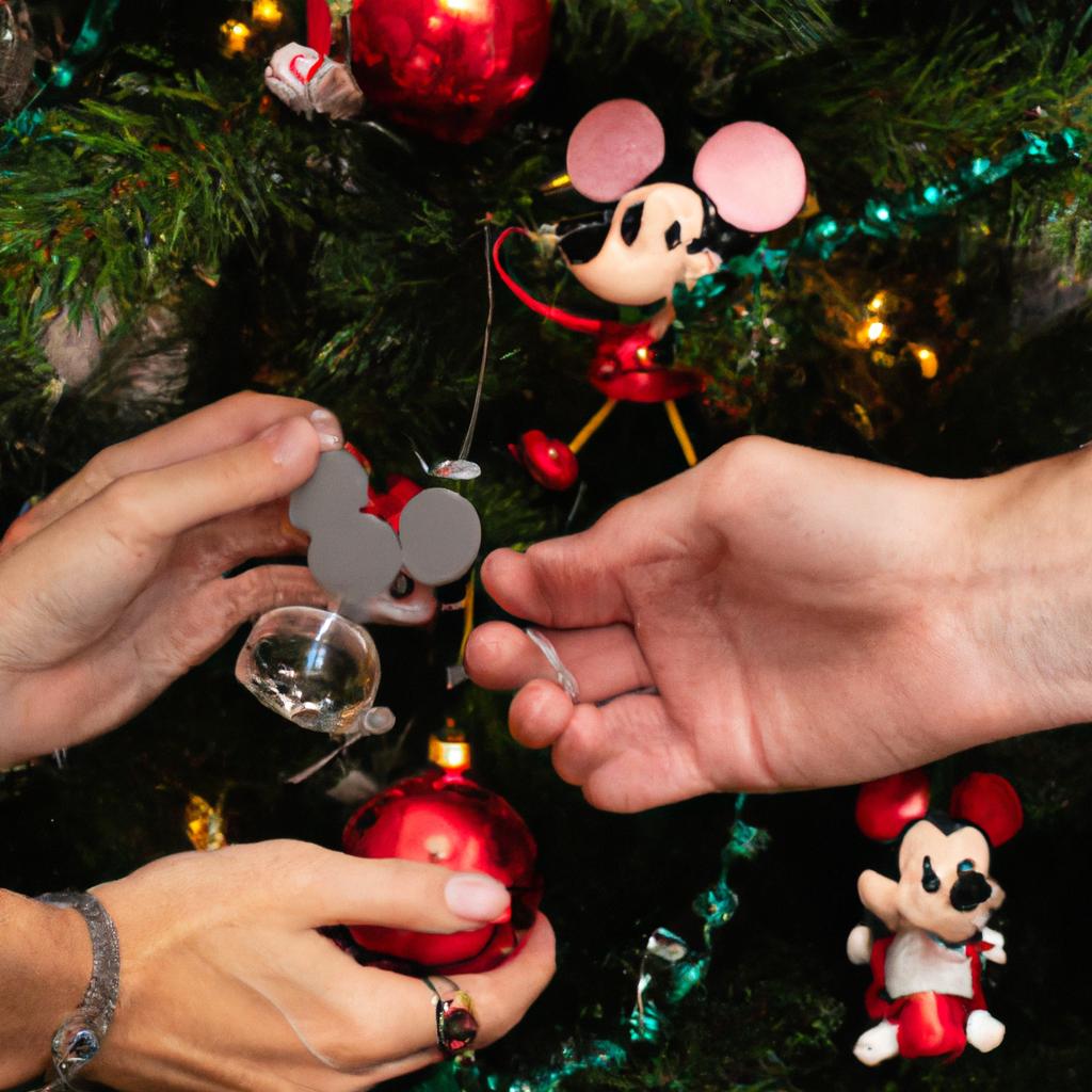 Add a touch of romance to your Christmas decorations with Mickey Mouse Glass Ornaments