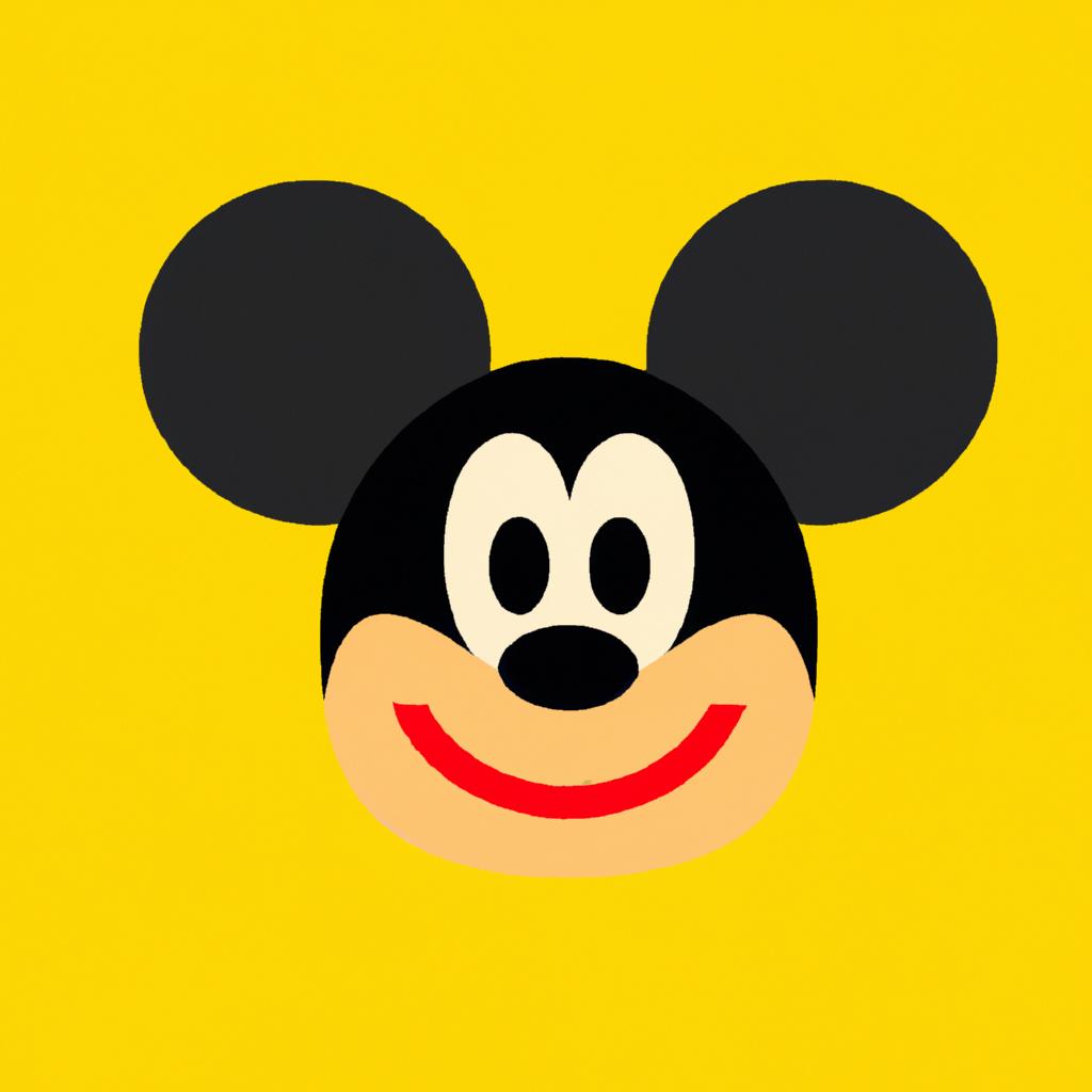 A bold and bright yellow background with a fun Mickey Mouse Head SVG pattern