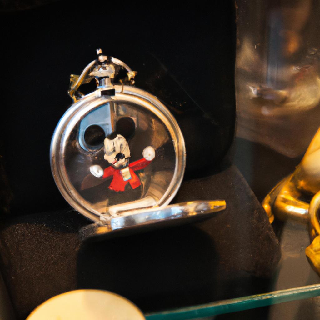 This vintage Mickey Mouse pocket watch is a rare find that any Disney collector would love to have in their collection.