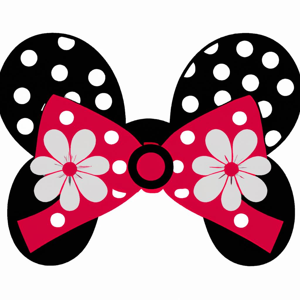 Bring some spring vibes to your design with this Minnie Mouse Bow SVG on a floral pattern background!