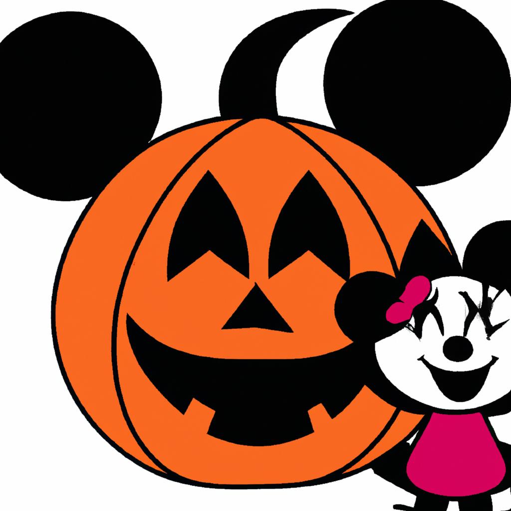 Trick or treat in style with this Minnie Mouse SVG featuring a jack-o-lantern!