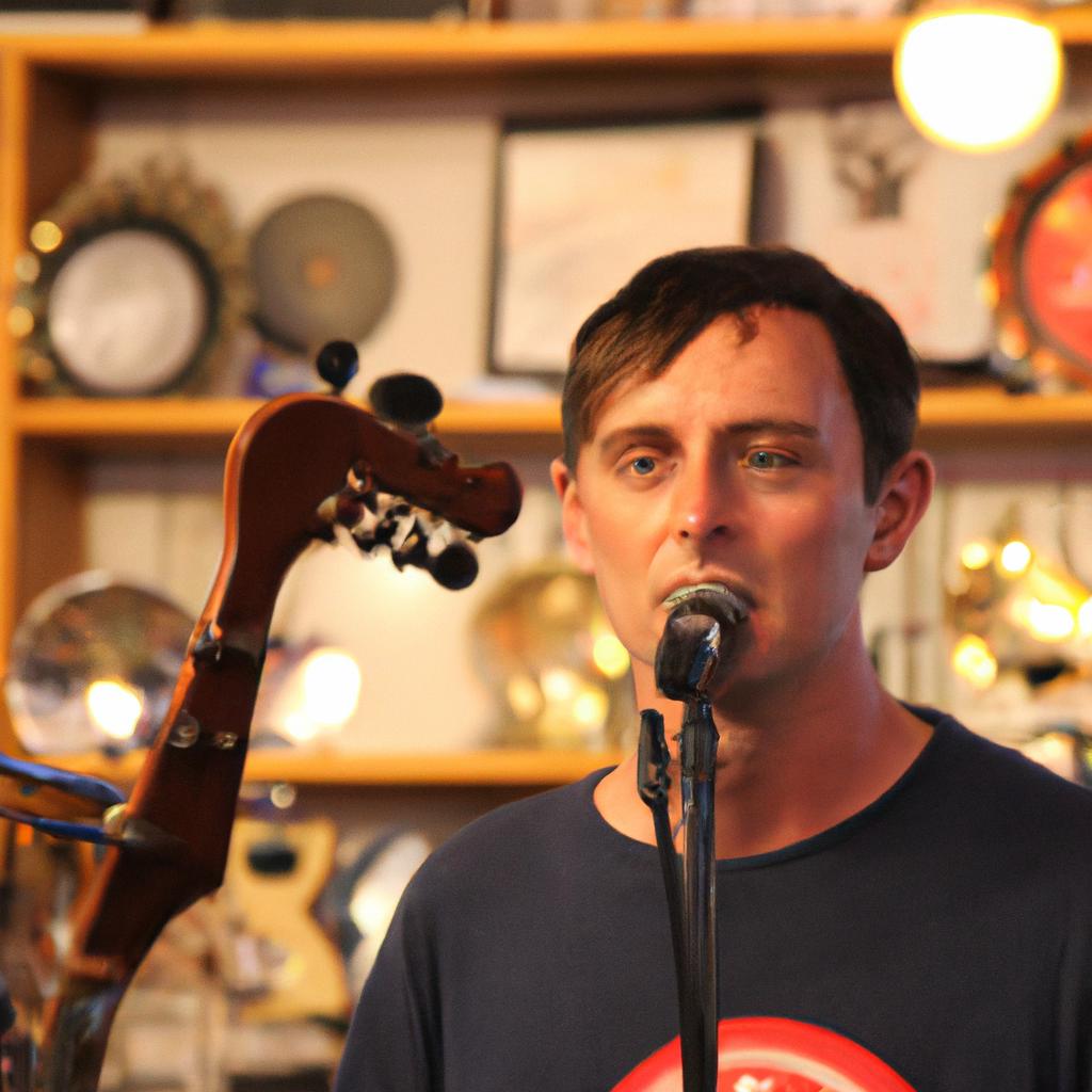 Modest Mouse's lead singer takes a break from tour rehearsals to browse vinyl in a local Asbury Park music store.
