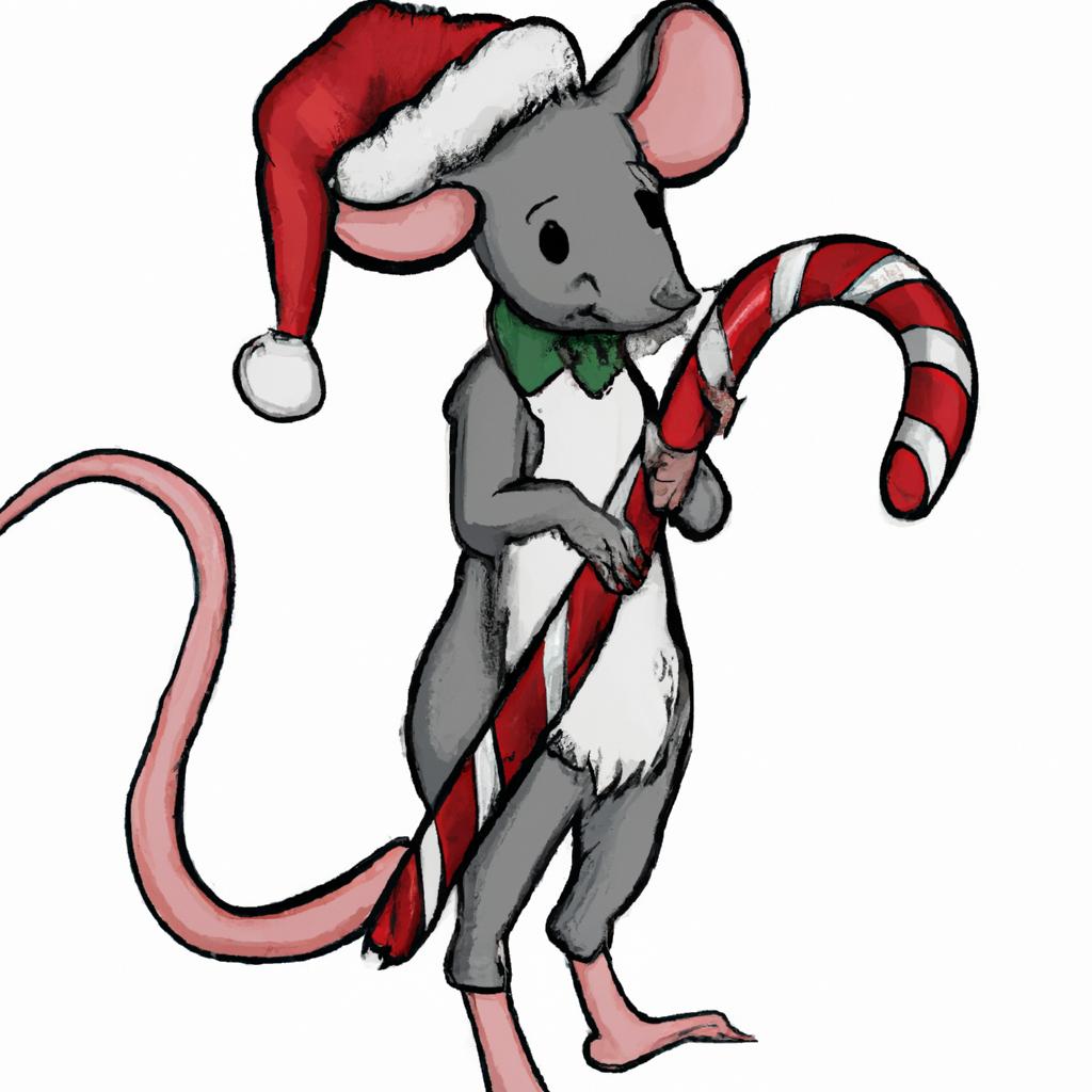 The Christmas Mouse enjoying a sweet holiday treat