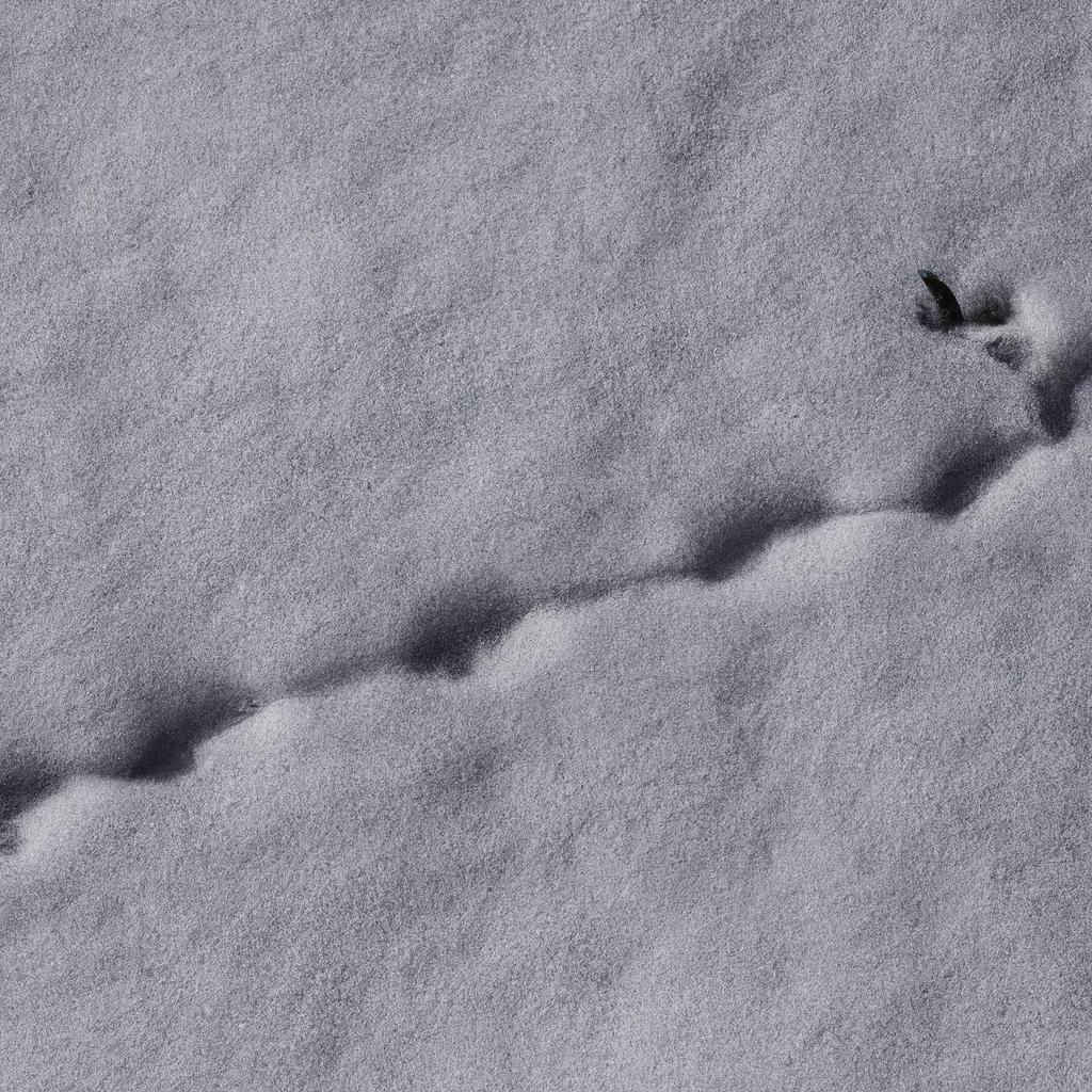 A mouse leaves tracks as it moves through the snow.