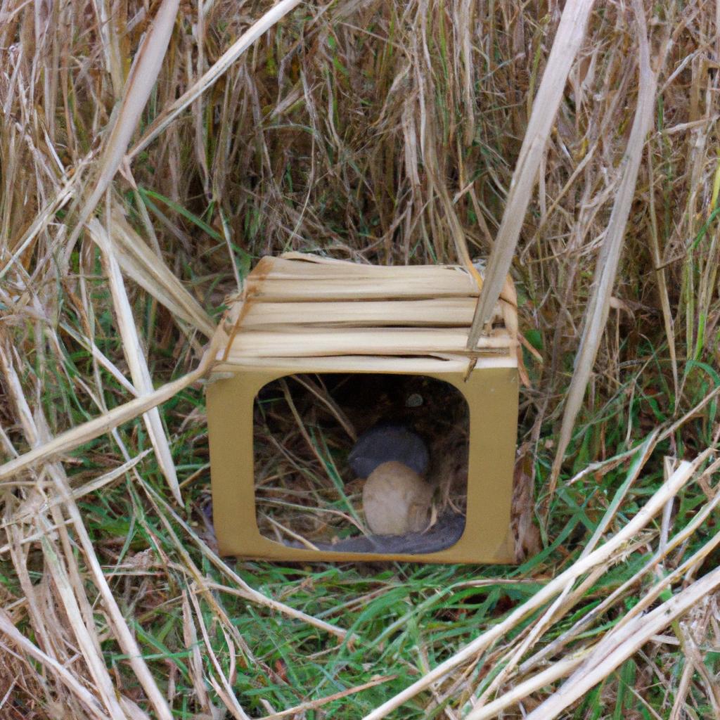 This mouse house is made from natural materials and provides a comfortable and safe place for a pet mouse.