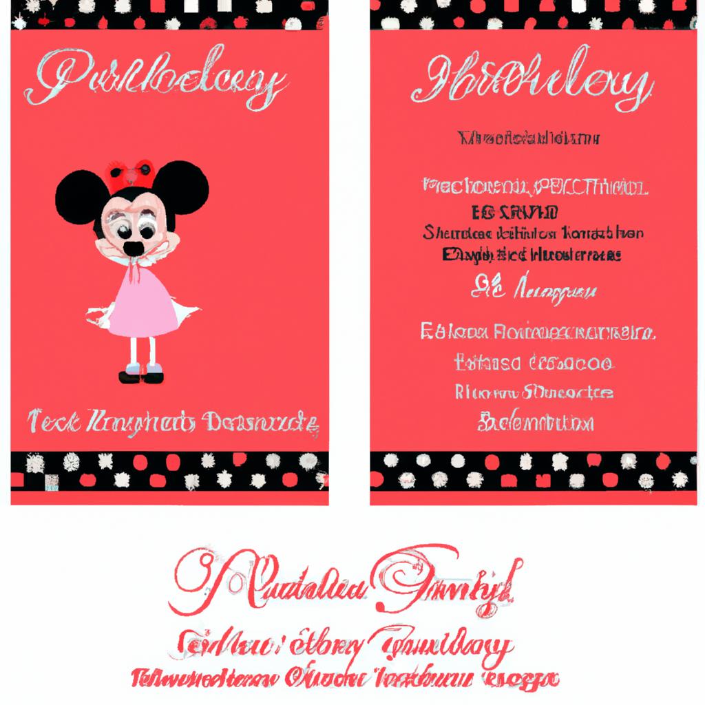 Custom Minnie Mouse birthday invitations created using SVG files