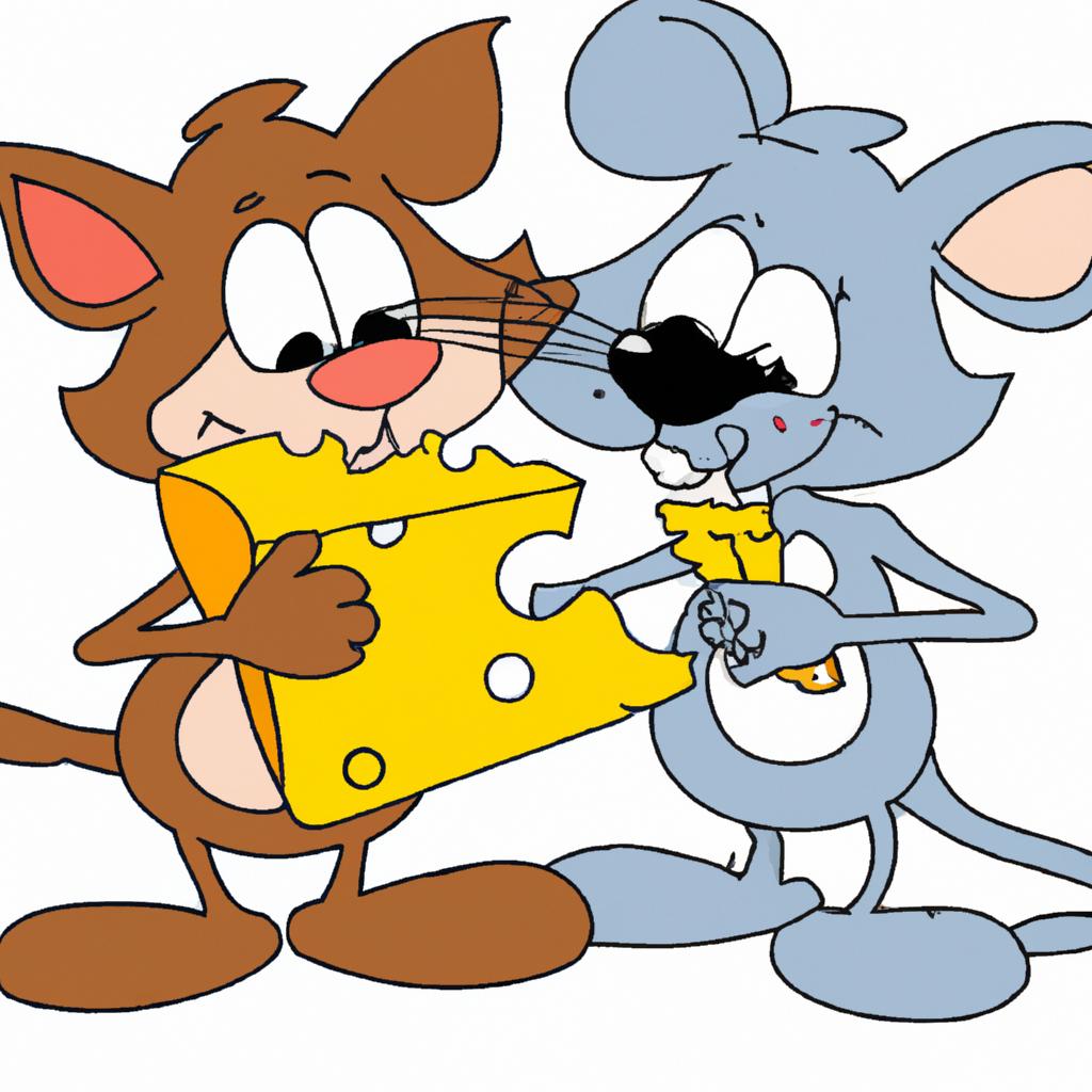 Tom and Jerry put their differences aside for a moment to enjoy some cheese