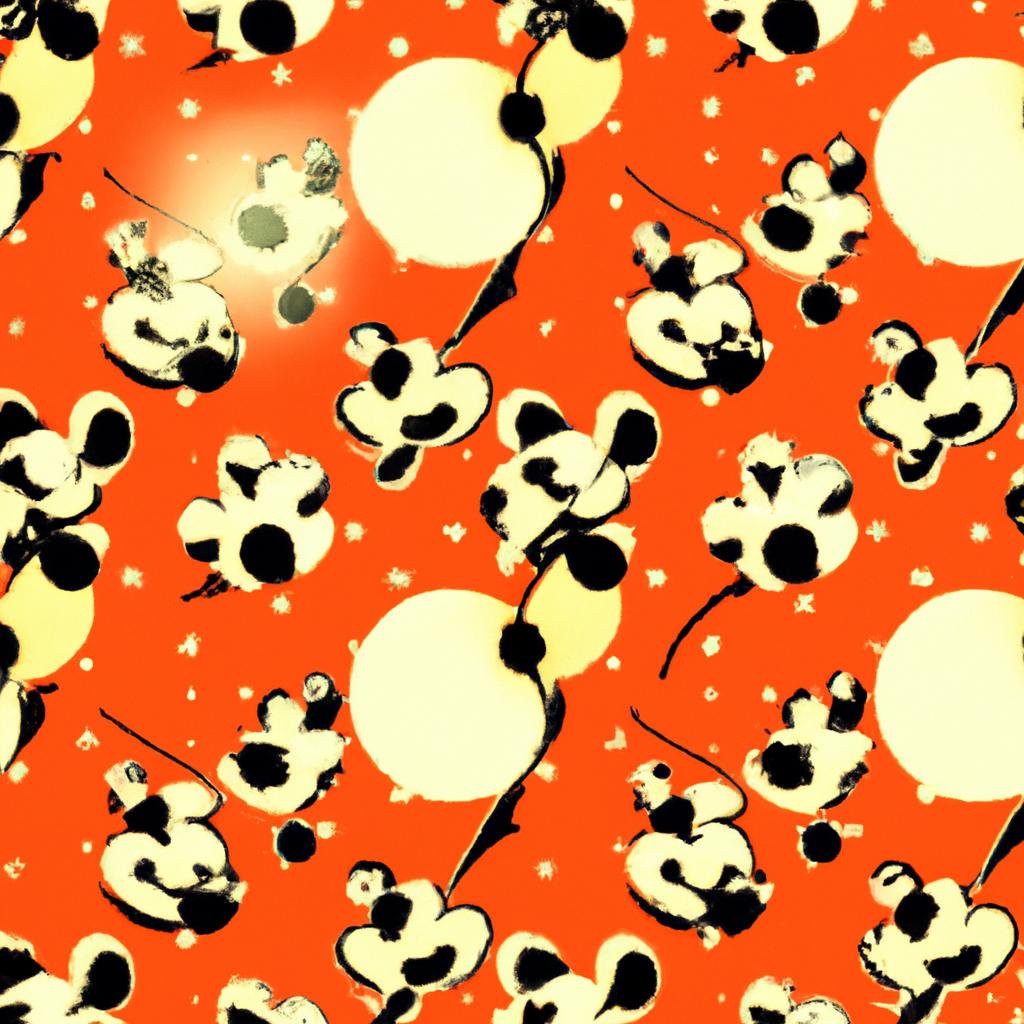 Vintage spotted wallpaper and fabric inspired by Lucille Ball and Mickey Mouse.