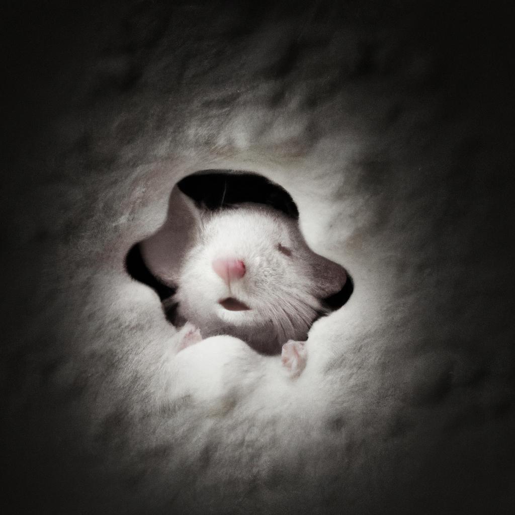 The white mouse in my dream comes out of the darkness and into the light